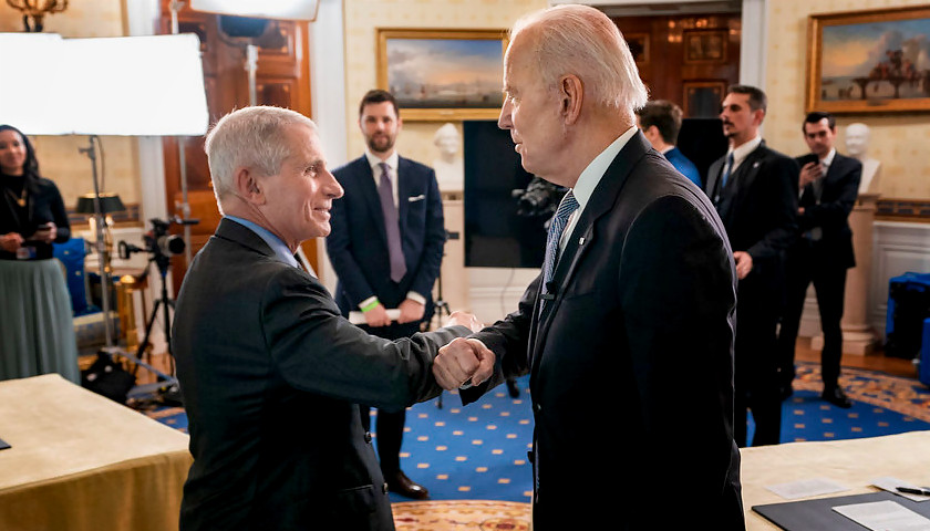 President Joe Biden participates in a Q&A townhall with Chief Medical Adviser to the President Dr. Anthony Fauci on Monday, May 17, 2021, in the Blue Room of the White House. (Official White House Photo by Adam Schultz)