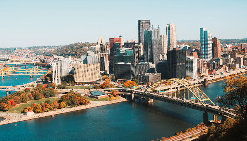 aerial view of Pittsburgh, Pa.