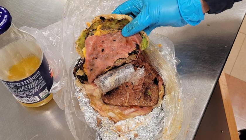 Fentanyl being smuggled in a hamburger