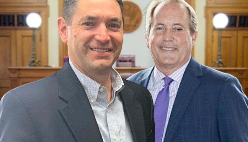 Montana Attorney General Austin Knudsen with Texas Attorney General Ken Paxton (composite image)
